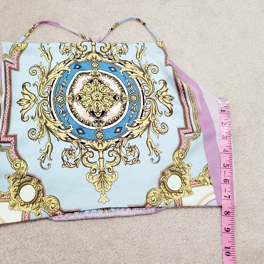 Rachel Zoe Women's Baroque Scarf Print Cowl Neck Camisole Tank Top – Size Large - Picture 6 of 9